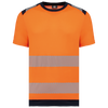 T-shirt de Segurança em Material Reciclado Manga Curta Unissexo-Laranja Hi Viz / Azul Marinho-XS-RAG-Tailors-Fardas-e-Uniformes-Vestuario-Pro