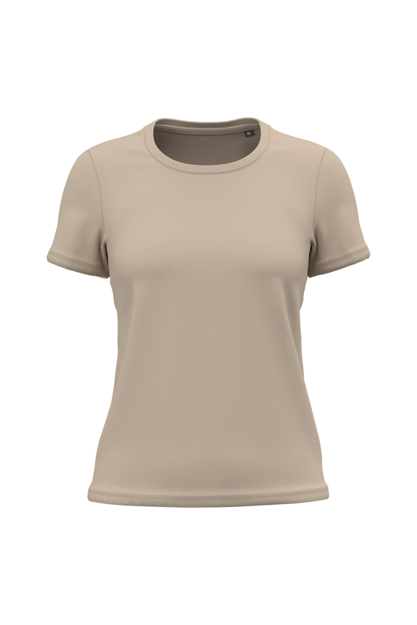 T-shirt de Senhora em Algodão Biológico-Areia Clara-XS-RAG-Tailors-Fardas-e-Uniformes-Vestuario-Pro