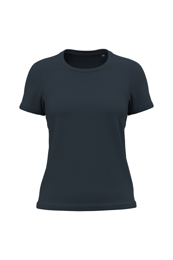 T-shirt de Senhora em Algodão Biológico-Azul Marinho-XS-RAG-Tailors-Fardas-e-Uniformes-Vestuario-Pro