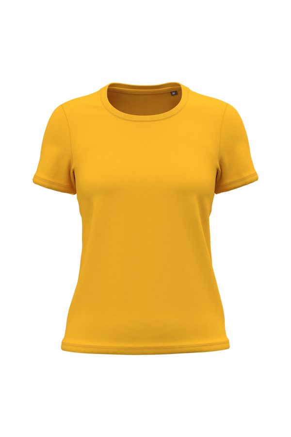 T-shirt de Senhora em Algodão Biológico Bio150-Amarelo-XS-RAG-Tailors-Fardas-e-Uniformes-Vestuario-Pro