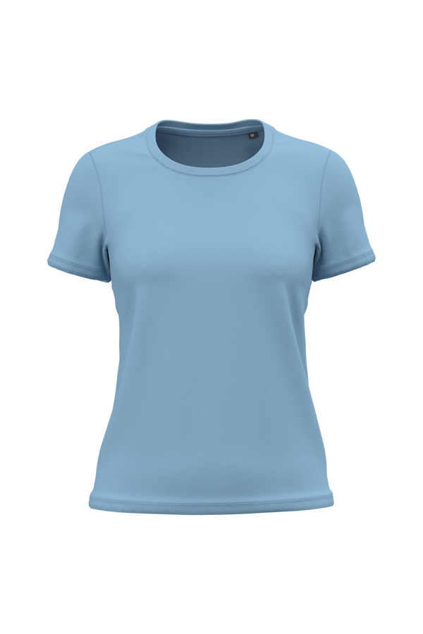 T-shirt de Senhora em Algodão Biológico Bio150-Azul Céu-XS-RAG-Tailors-Fardas-e-Uniformes-Vestuario-Pro