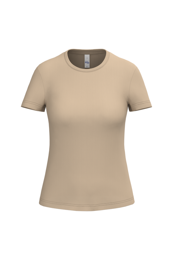 T-shirt de Senhora iDeal150 Decote Redondo-Areia Ideal-XS-RAG-Tailors-Fardas-e-Uniformes-Vestuario-Pro