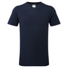 T-shirt de algodão com decote em V-Marinho-L-RAG-Tailors-Fardas-e-Uniformes-Vestuario-Pro