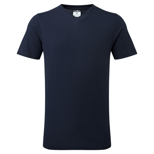 T-shirt de algodão com decote em V-Marinho-S-RAG-Tailors-Fardas-e-Uniformes-Vestuario-Pro