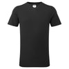 T-shirt de algodão com decote em V-Preto-L-RAG-Tailors-Fardas-e-Uniformes-Vestuario-Pro