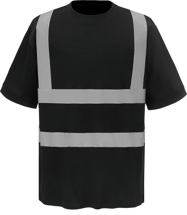 T-shirt de alta visibilidade de manga curta-Preto-L-RAG-Tailors-Fardas-e-Uniformes-Vestuario-Pro