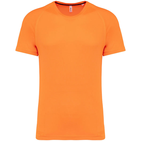 T-shirt de desporto de homem de material reciclado com decote redondo-Fluorescent Orange-XS-RAG-Tailors-Fardas-e-Uniformes-Vestuario-Pro