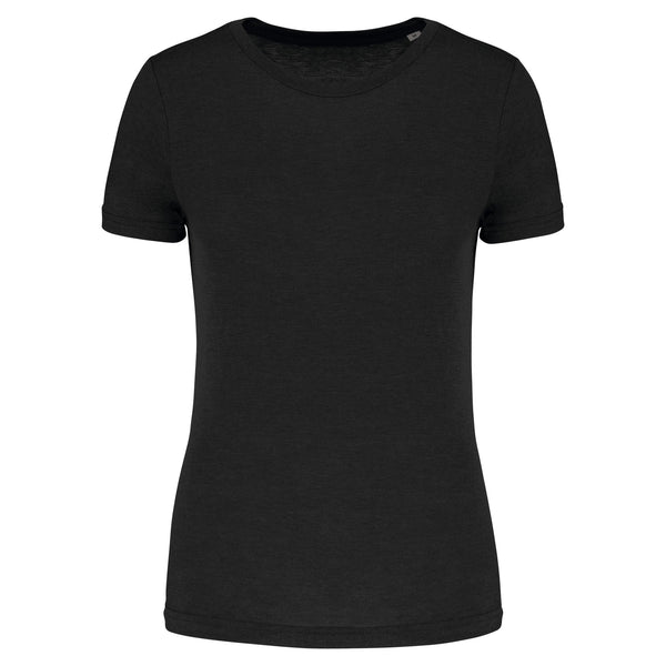 T-shirt de desporto de senhora Triblend com decote redondo-Black-XS-RAG-Tailors-Fardas-e-Uniformes-Vestuario-Pro