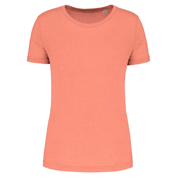 T-shirt de desporto de senhora Triblend com decote redondo-Coral-XS-RAG-Tailors-Fardas-e-Uniformes-Vestuario-Pro