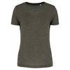T-shirt de desporto de senhora Triblend com decote redondo-Dark Khaki Heather-XS-RAG-Tailors-Fardas-e-Uniformes-Vestuario-Pro