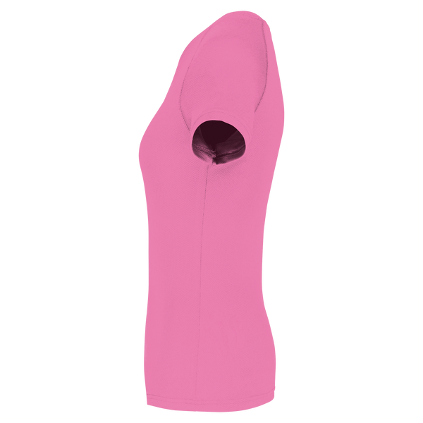 T-shirt de desporto de senhora de material reciclado com decote redondo-Rosa Escuro-XS-RAG-Tailors-Fardas-e-Uniformes-Vestuario-Pro
