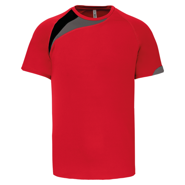 T-shirt de desporto manga curta-Sporty red/Black/Storm grey-XS-RAG-Tailors-Fardas-e-Uniformes-Vestuario-Pro