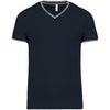 T-shirt de homem em malha piqué com decote V-Azul Marinho / Light Grey / Branco-S-RAG-Tailors-Fardas-e-Uniformes-Vestuario-Pro