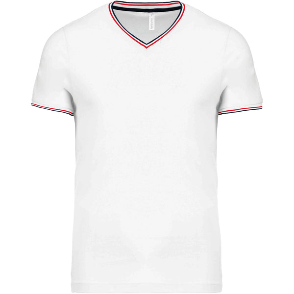 T-shirt homme en maille piquée col V