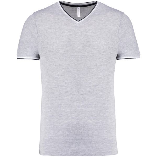 T-shirt homme en maille piquée col V