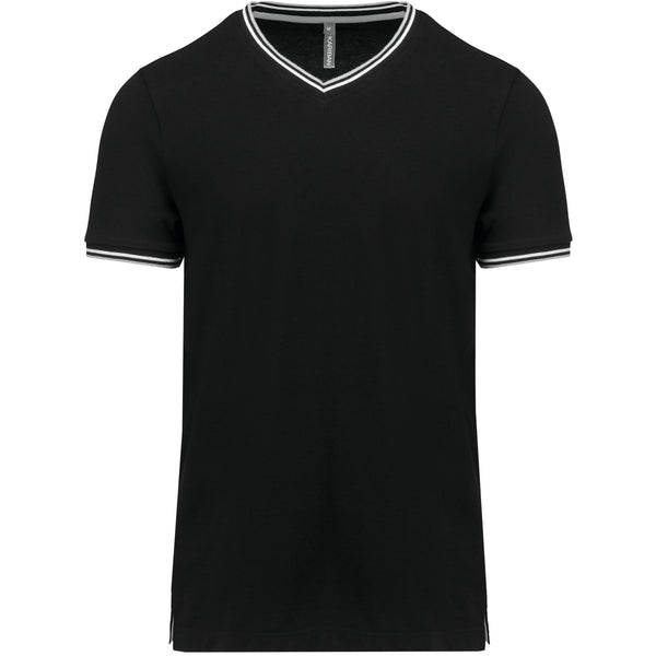 T-shirt homme en maille piquée col V