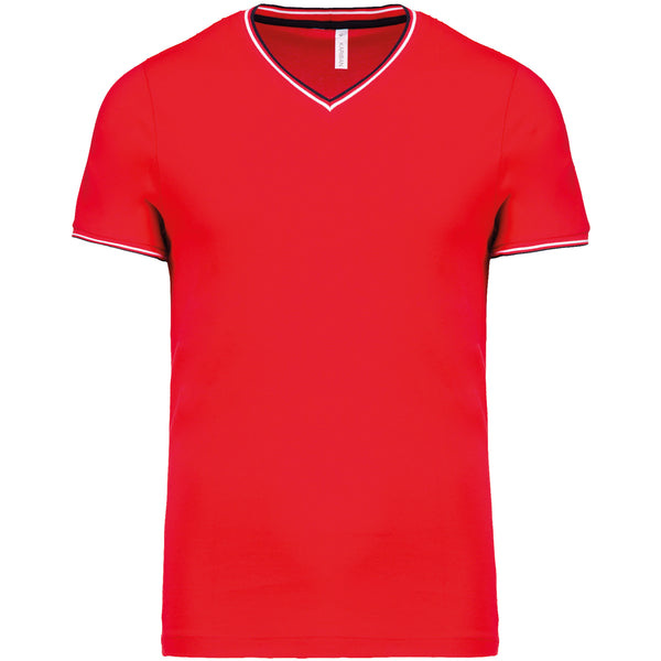 T-shirt homme en maille piquée col V