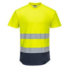 T-shirt de malha em dois tons-Amarelo/Marinho-L-RAG-Tailors-Fardas-e-Uniformes-Vestuario-Pro