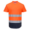 T-shirt de malha em dois tons-Laranja/Marinho-L-RAG-Tailors-Fardas-e-Uniformes-Vestuario-Pro