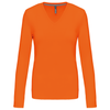 T-shirt de manga comprida decote em V para senhora-Orange-S-RAG-Tailors-Fardas-e-Uniformes-Vestuario-Pro