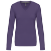 T-shirt de manga comprida decote em V para senhora-Purple-S-RAG-Tailors-Fardas-e-Uniformes-Vestuario-Pro