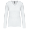 T-shirt de manga comprida decote em V para senhora-White-S-RAG-Tailors-Fardas-e-Uniformes-Vestuario-Pro