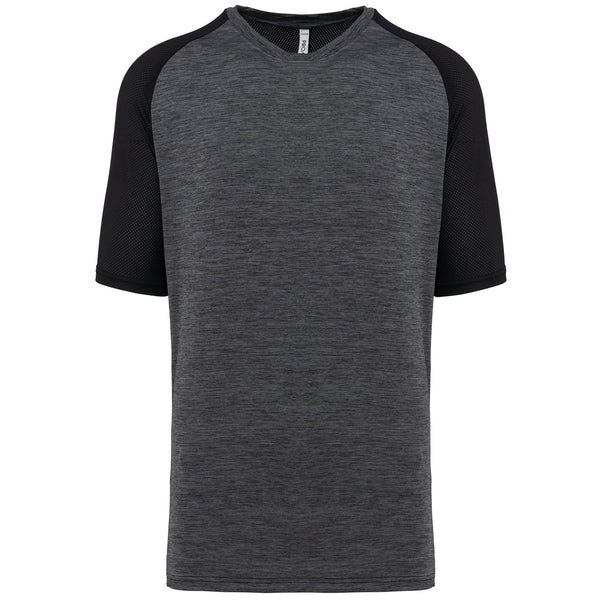 T-shirt de padel bicolor com mangas raglan de homem-Black / Marl Dark Grey-S-RAG-Tailors-Fardas-e-Uniformes-Vestuario-Pro