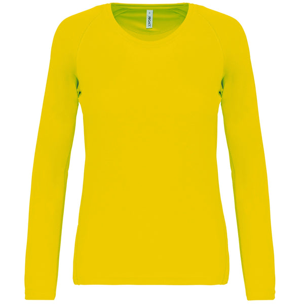 T-shirt de senhora de desporto de manga comprida-Fluorescent Yellow-XS-RAG-Tailors-Fardas-e-Uniformes-Vestuario-Pro