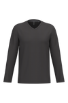 T-shirt manga comprida e decote V-Dark Grey-S-RAG-Tailors-Fardas-e-Uniformes-Vestuario-Pro