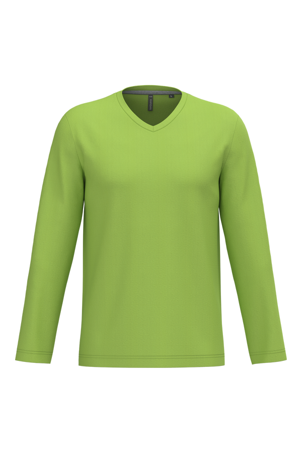 T-shirt manga comprida e decote V-Lime-S-RAG-Tailors-Fardas-e-Uniformes-Vestuario-Pro
