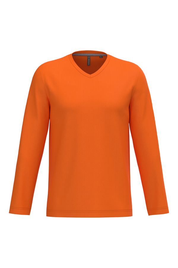 T-shirt manga comprida e decote V-Orange-S-RAG-Tailors-Fardas-e-Uniformes-Vestuario-Pro