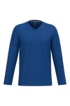 T-shirt manga comprida e decote V-Royal Blue-S-RAG-Tailors-Fardas-e-Uniformes-Vestuario-Pro