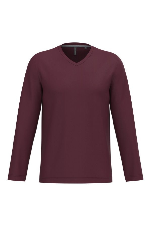 T-shirt manga comprida e decote V-Wine-S-RAG-Tailors-Fardas-e-Uniformes-Vestuario-Pro