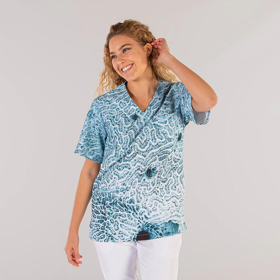 TÙNICA DE TECIDO RECICLADA UNISEX CORAL-Corais-XXS-RAG-Tailors-Fardas-e-Uniformes-Vestuario-Pro