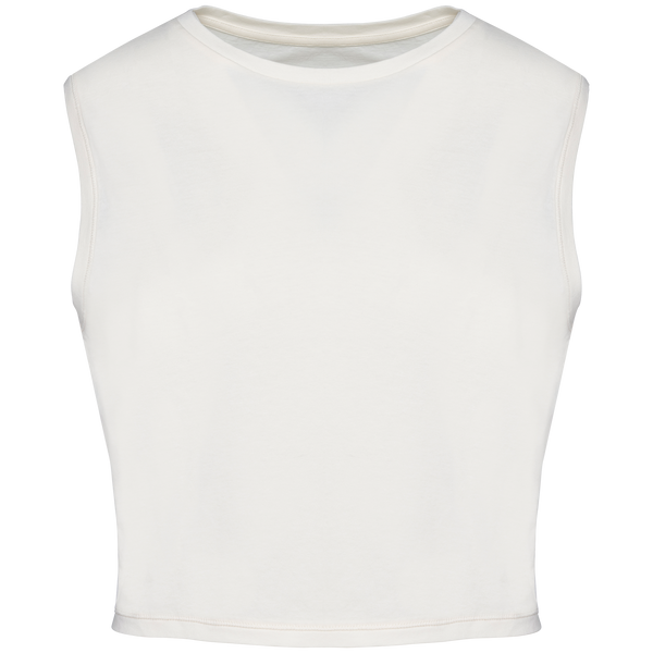 Top Curto Sem Mangas de Senhora em Algodão Biológico-Marfim Lavado-XS-RAG-Tailors-Fardas-e-Uniformes-Vestuario-Pro