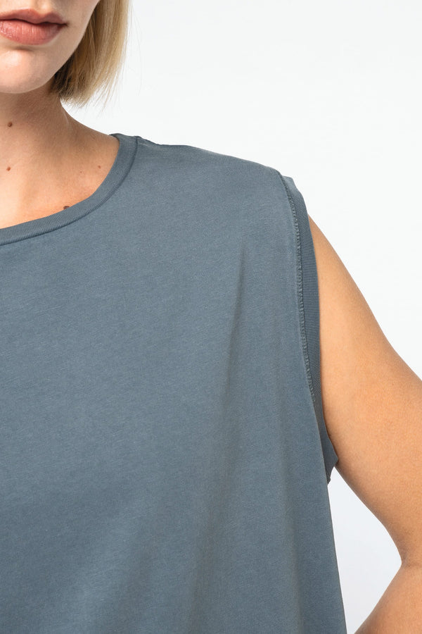 Top Curto Sem Mangas de Senhora em Algodão Biológico-RAG-Tailors-Fardas-e-Uniformes-Vestuario-Pro