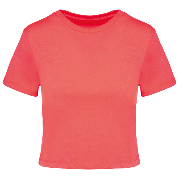 Top Curto Triblend de Senhora-Coral-XS-RAG-Tailors-Fardas-e-Uniformes-Vestuario-Pro
