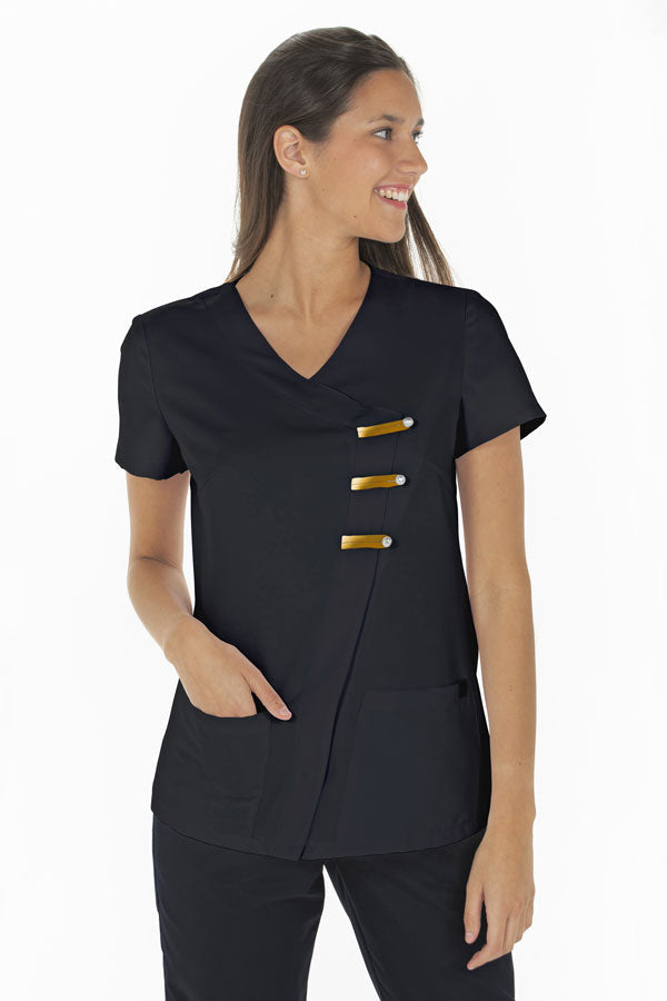 Túnica Azaleia m\curta-Preto - Dourado-XS / (SP)-RAG-Tailors-Fardas-e-Uniformes-Vestuario-Pro