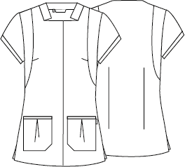 Túnica Carmina de Manga Curta com Botão Oculto-RAG-Tailors-Fardas-e-Uniformes-Vestuario-Pro