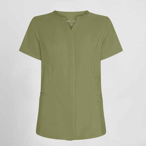 Túnica Dulcinea de Senhora Aberta com Decote em V e Manga Curta-RAG-Tailors-Fardas-e-Uniformes-Vestuario-Pro