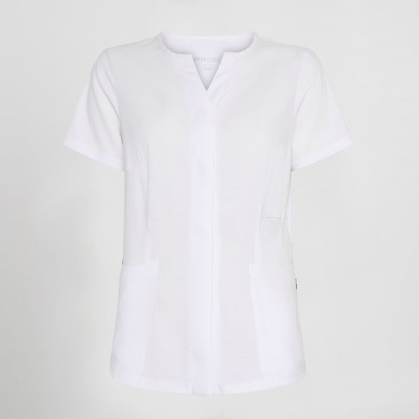 Túnica Dulcinea de Senhora Aberta com Decote em V e Manga Curta-RAG-Tailors-Fardas-e-Uniformes-Vestuario-Pro