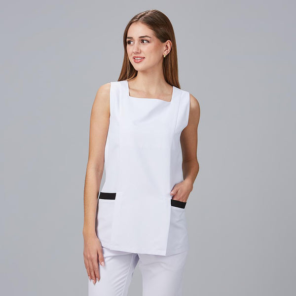 Tunica Feminina Liana-Branco-XS-RAG-Tailors-Fardas-e-Uniformes-Vestuario-Pro