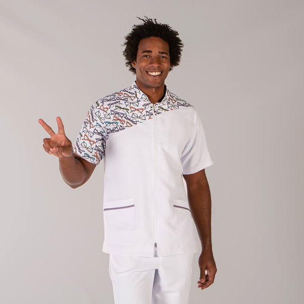 Túnica Homem Óculos Coloridos-S-Branco-RAG-Tailors-Fardas-e-Uniformes-Vestuario-Pro