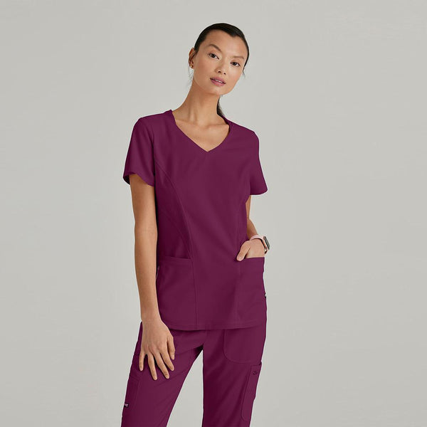Túnica Médica Carly Top Barco-Bordeaux-65-XS-RAG-Tailors-Fardas-e-Uniformes-Vestuario-Pro