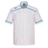 Túnica Médica Masculina-Branco / Aqua-L-RAG-Tailors-Fardas-e-Uniformes-Vestuario-Pro