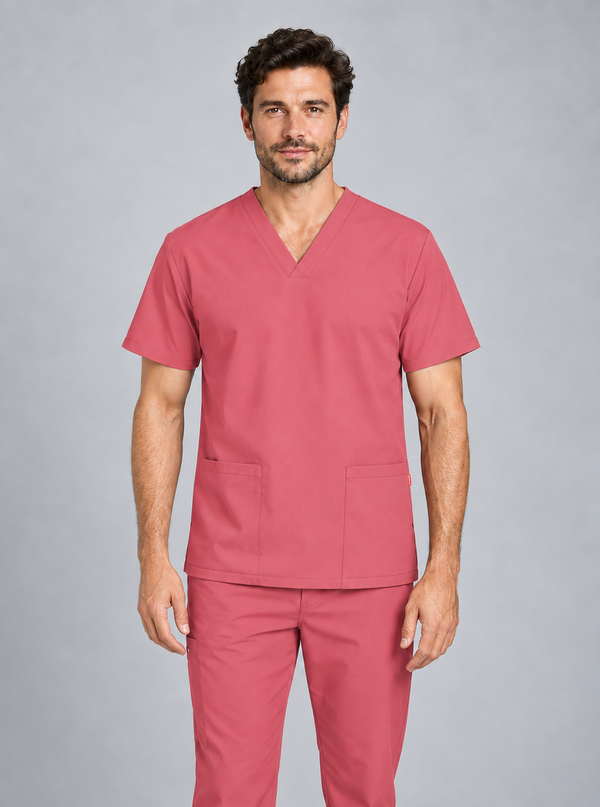 Túnica Microfibra Estilo Pijama de Manga Curta Matteu-Rosa fresa-XS-RAG-Tailors-Fardas-e-Uniformes-Vestuario-Pro