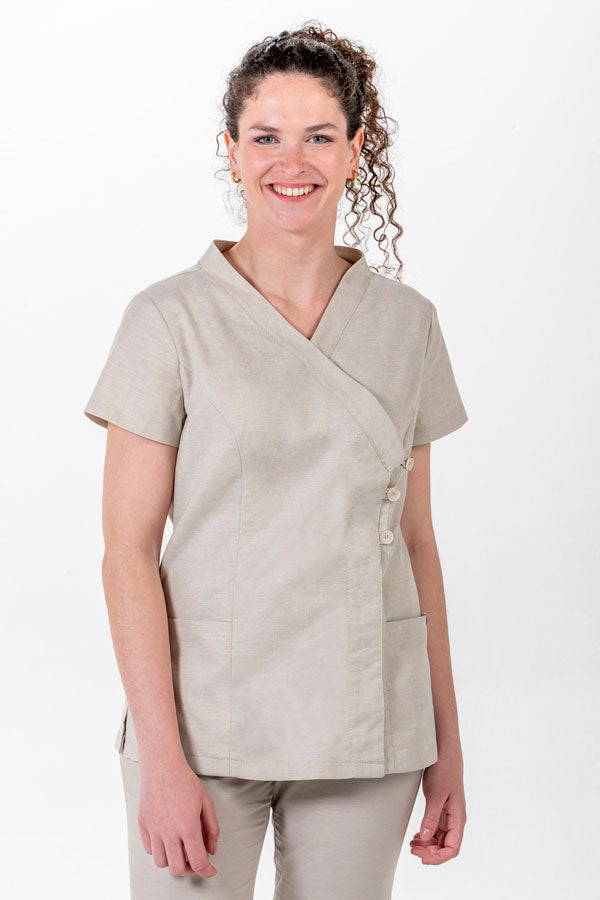 Túnica Quimono Senhora Palma-Bege-SP - XS-RAG-Tailors-Fardas-e-Uniformes-Vestuario-Pro