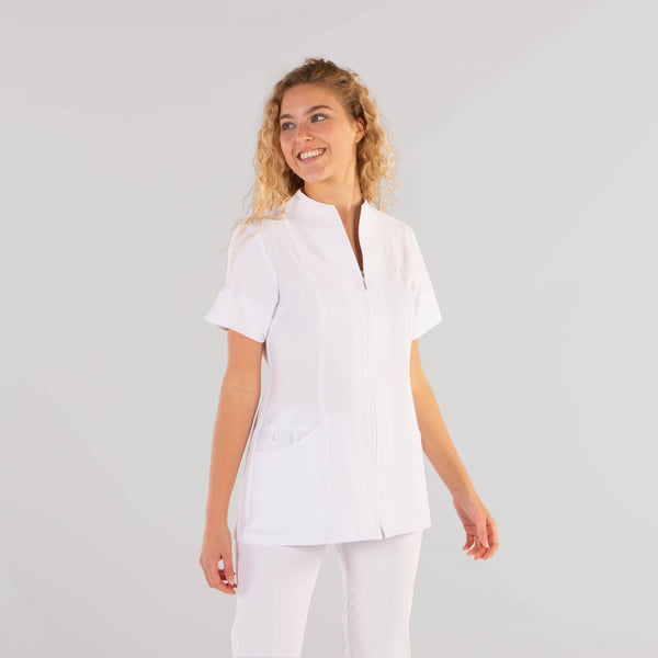 Túnica Senhora Microfibra 360 Yanira-Branco - 101-XS-RAG-Tailors-Fardas-e-Uniformes-Vestuario-Pro