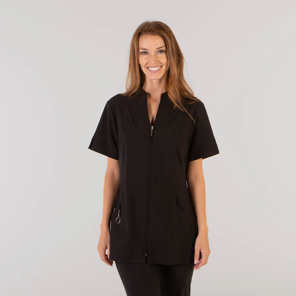 Túnica Senhora Microfibra 360 Yanira-Preto - 001-XS-RAG-Tailors-Fardas-e-Uniformes-Vestuario-Pro