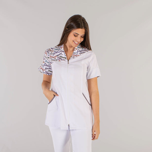 Túnica Senhora Óculos Coloridos-XS-Branco-RAG-Tailors-Fardas-e-Uniformes-Vestuario-Pro
